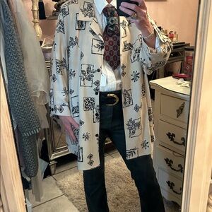 Vintage cheetah button down blouse/topper